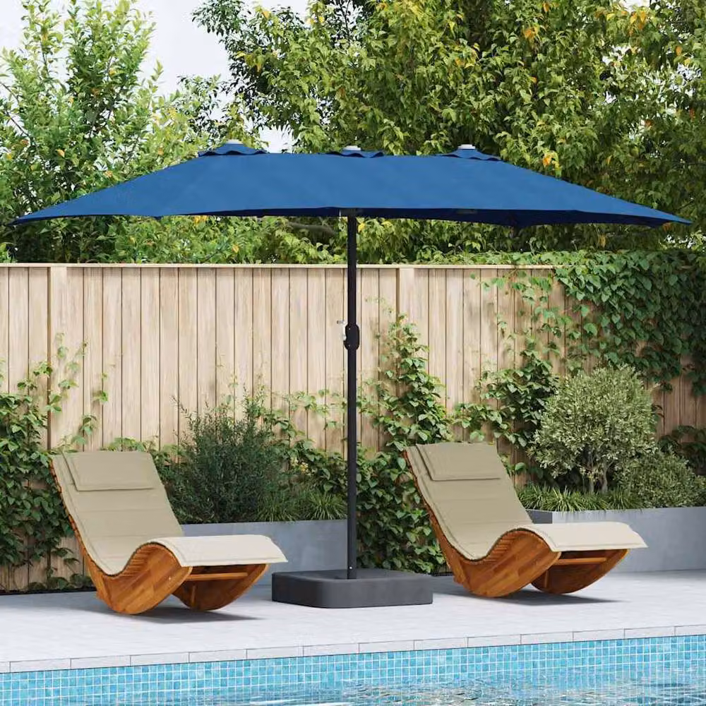 Berkfield Home Blue Folding Cantilever Garden Parasol with Polyester Fabric and Steel Frame, W/D/H: 385 x 209 x 244 cm – 2