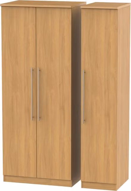 2 U Carlton Triple Plain Wardrobe in Natural