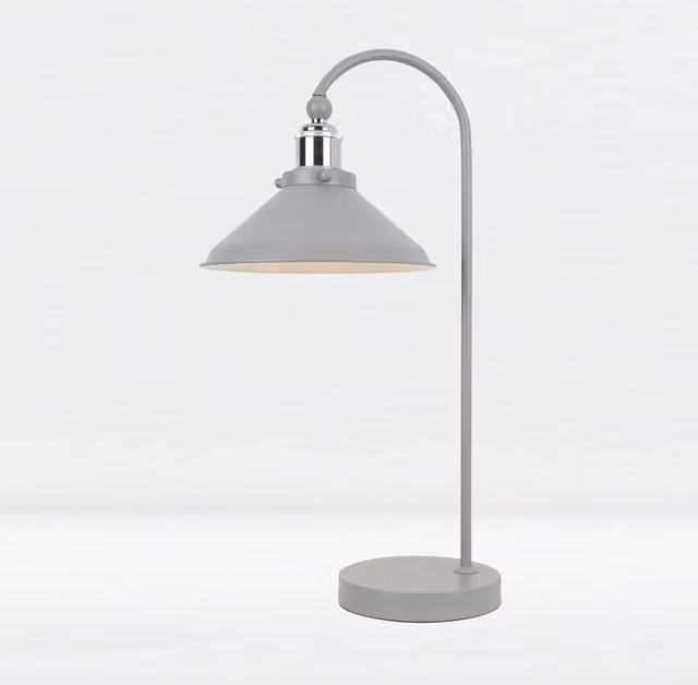 First Choice Lighting Maxwell Task Table Lamp in Grey and Chrome – 1