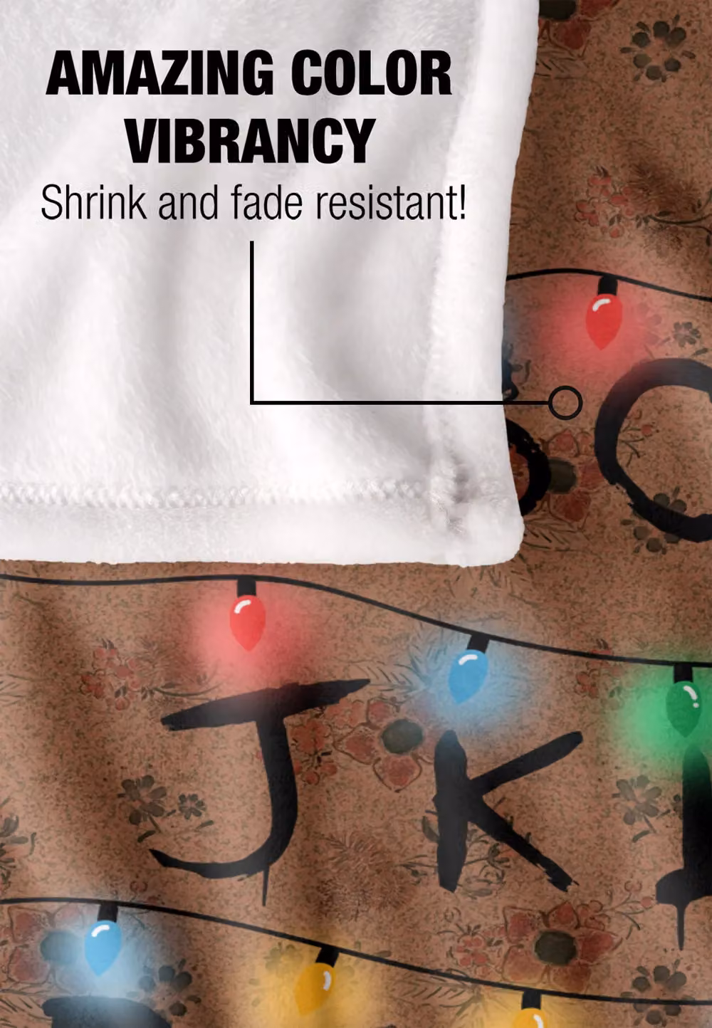 Stranger Things Christmas Lights Alphabet Officially Licensed Silky Touch Super Soft Throw Blanket, White and Multicolour, W: 152 cm, D: 127 cm – 4