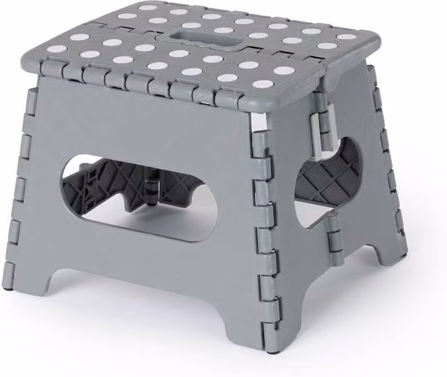 LIVIVO 9 Inch Folding Step Stool, Grey, 150kg Capacity – 1