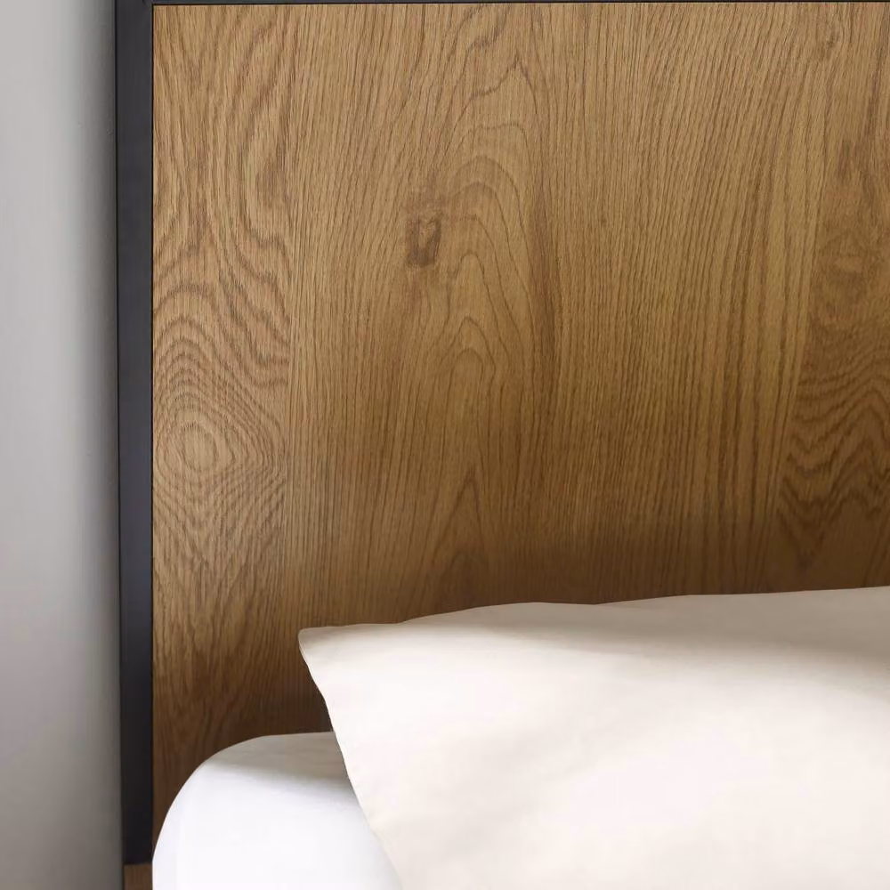 Cheshire Summit Double Bed Frame in Oak and Black, W/D/H: 140 x 200 cm – 6