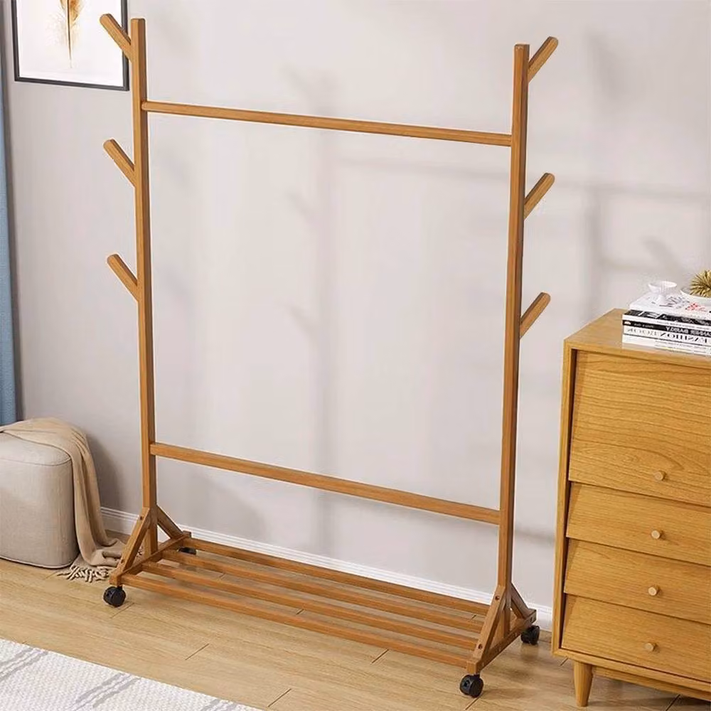 FORGEVIO Type B Wooden Coat Stand Rack in Walnut and Brown, W: 50 cm – 2