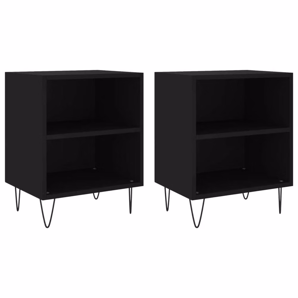Berkfield Home Elegant Bedside Cabinets, 2 Piece Set in Black, W/D/H: 40 x 30 x 50 cm – 2