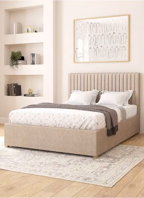 Aspire Grant Electric Adjustable Bed with Pocket Sprung Mattress in Beige Eire Linen Fabric, Super King Size (200 x 200 cm)