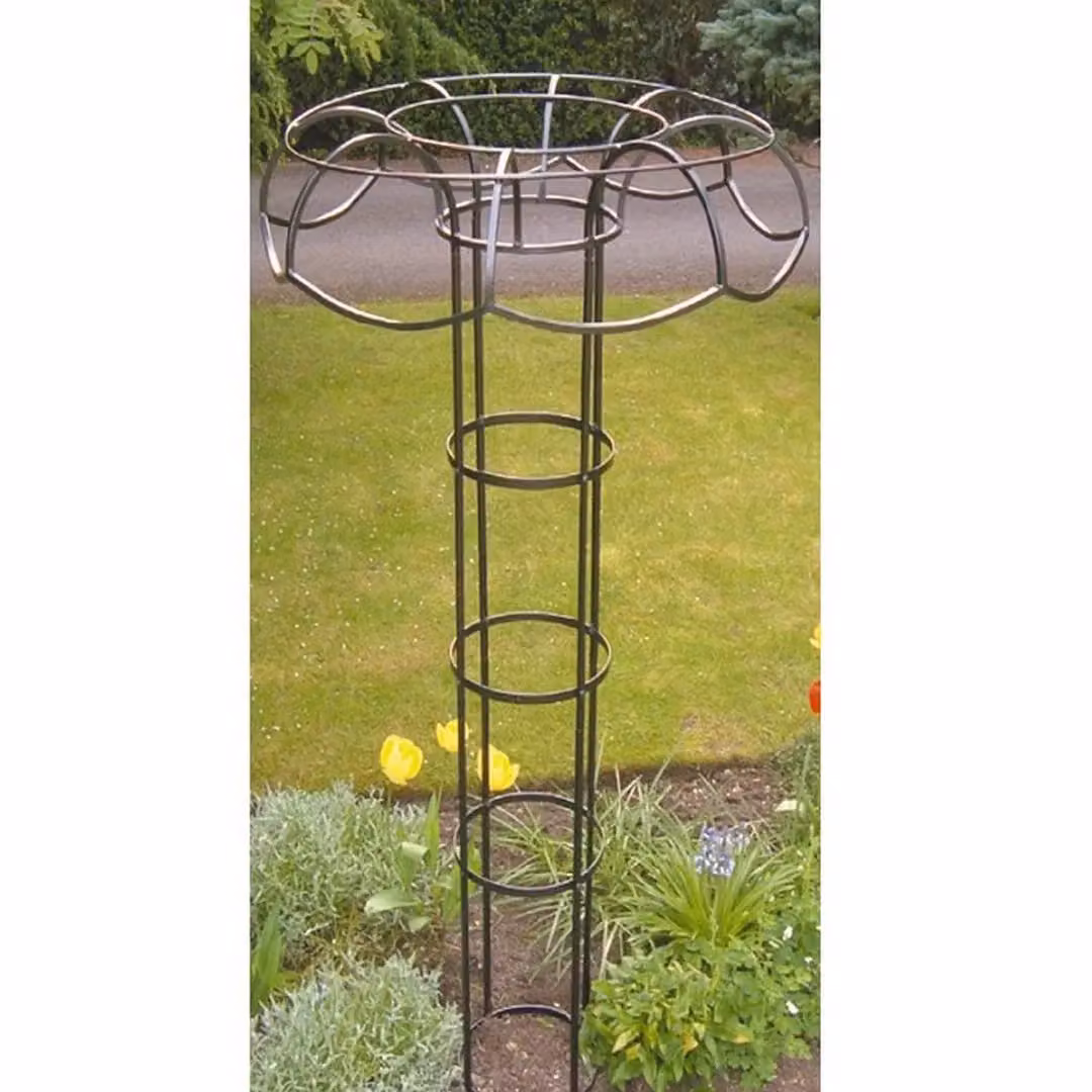 Poppyforge Large Steel Obelisk Plant Border Support in Black, W: 109 cm, D: 35.7 cm, H: 195 cm – 2