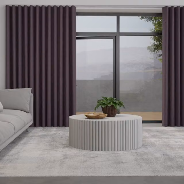 Terrys Made to Measure Wave Blackout Fabric Curtain Panel in Purple Satin