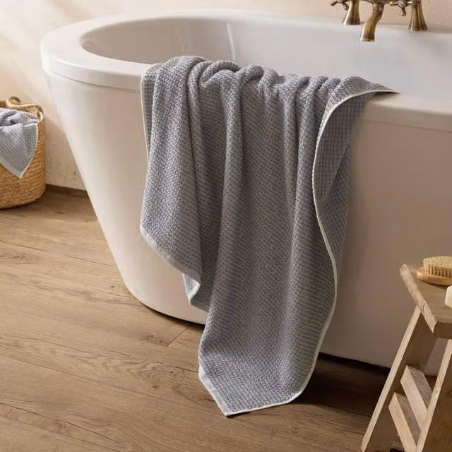 Yard Hebden Riva Home Waffle Pique 100% Cotton Towel in Blue, W/D/H: 150 x 100 x 1 cm – 1
