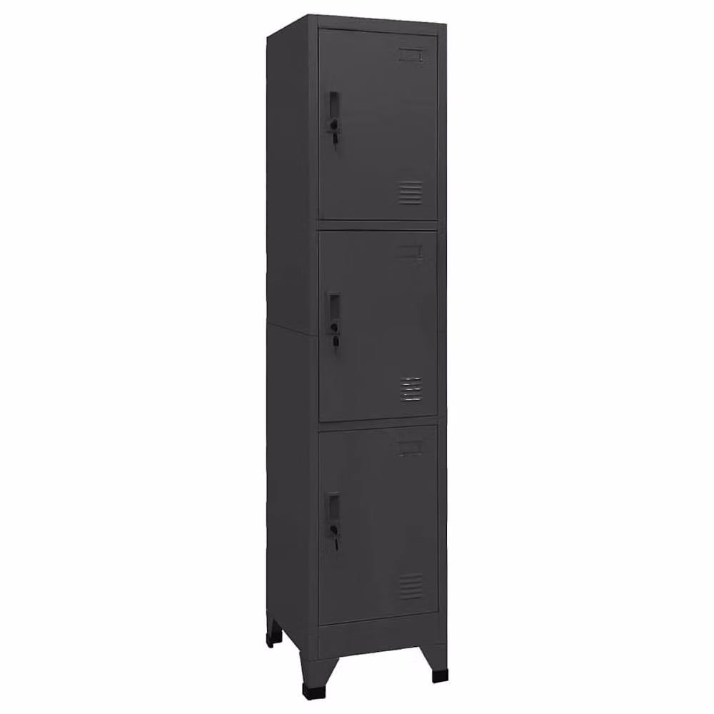 Berkfield Home Anthracite Steel Locker Cabinet in Dark Grey W/D/H: 38 x 45 x 180 cm – 2