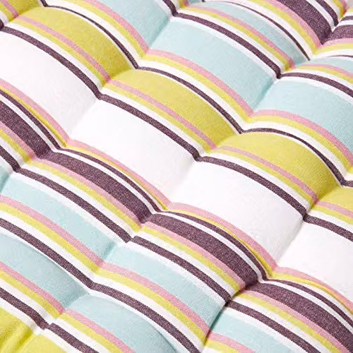 Homescapes Green Striped 2 Seater Garden Bench Cushion, Cotton, Width: 108 cm, Depth: 42 cm – 2