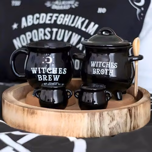Something Different Black Ceramic Cauldron Salt and Pepper Shaker Set, W/D/H: 7.0 x 6.0 x 5.5 cm – 3