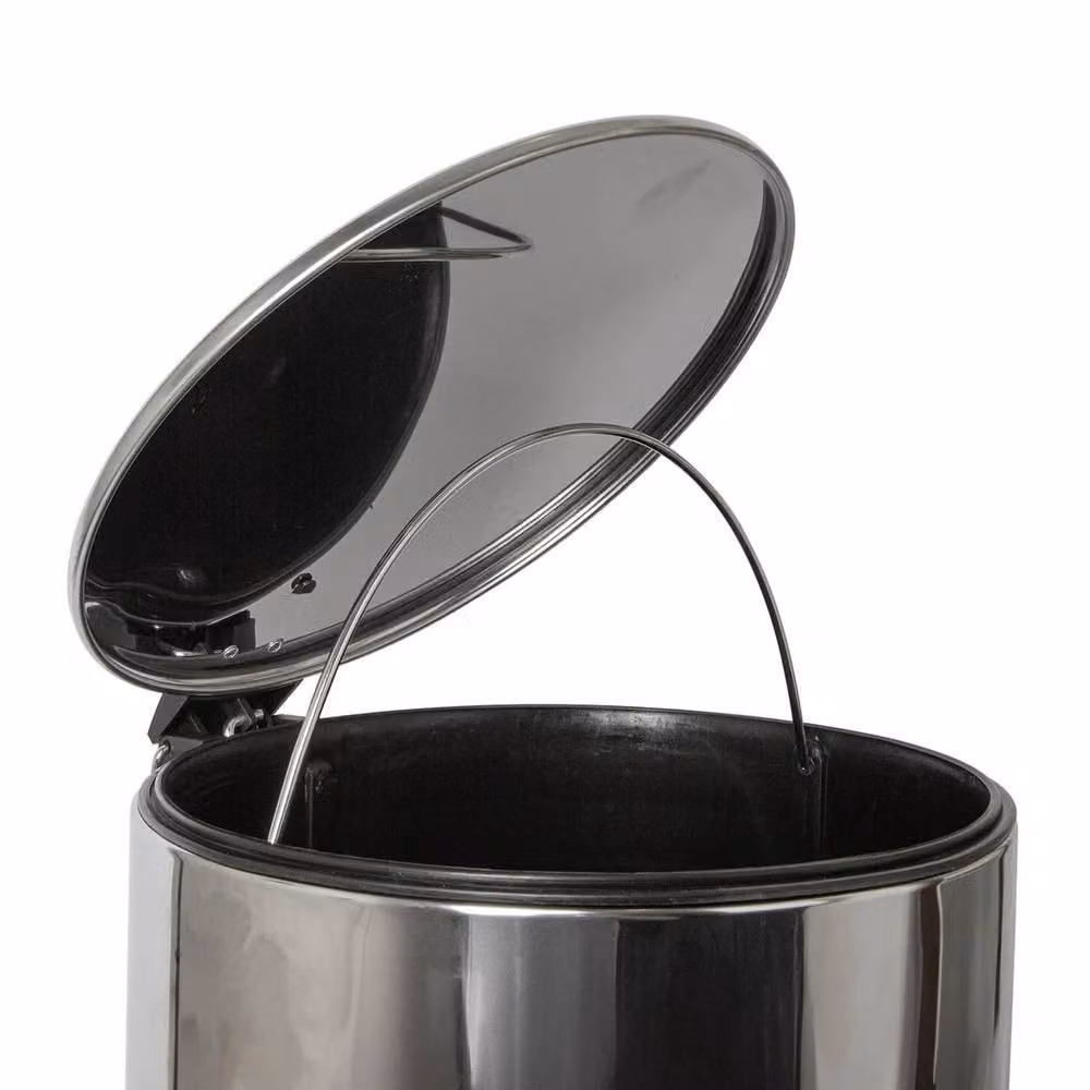PAWNORA Round Stainless Steel Kitchen Pedal Bin, 30L, Silver – 2