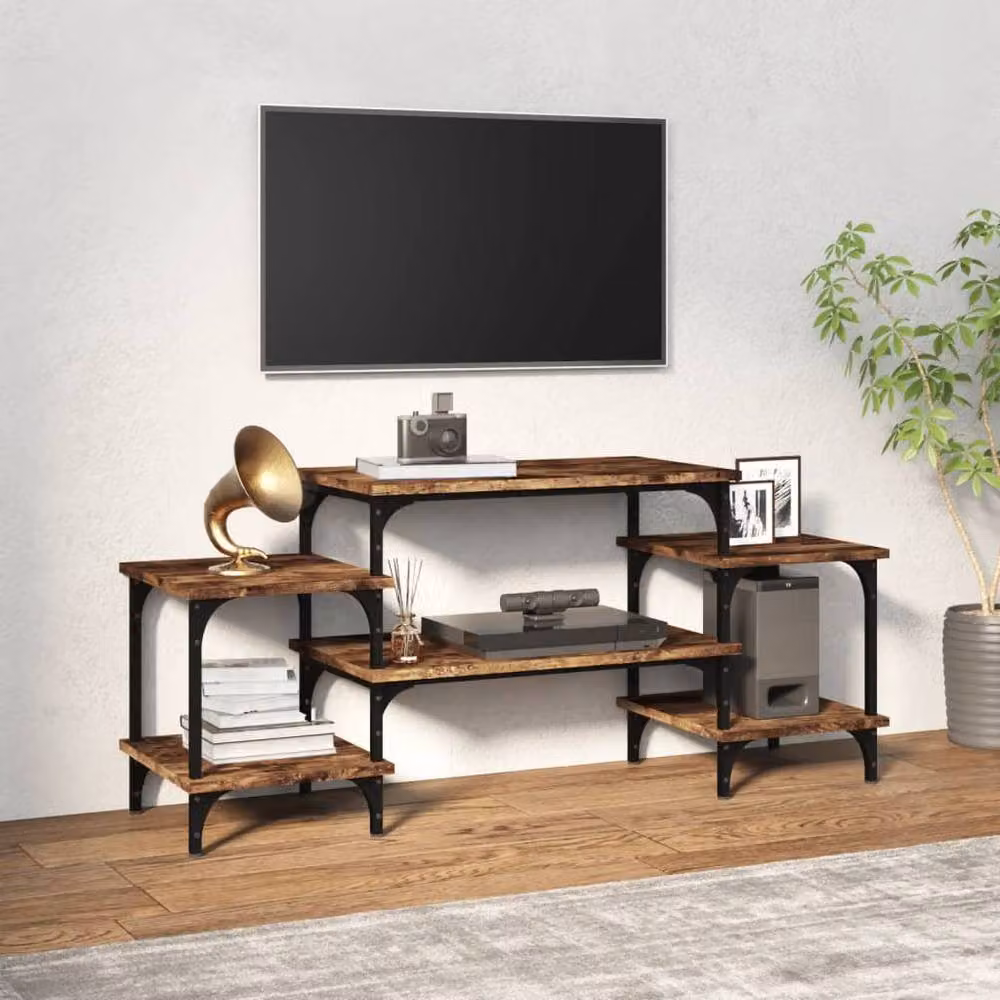 Berkfield Home Smoked Oak TV Cabinet in Brown, W/D/H: 117 x 35 x 52 cm – 2