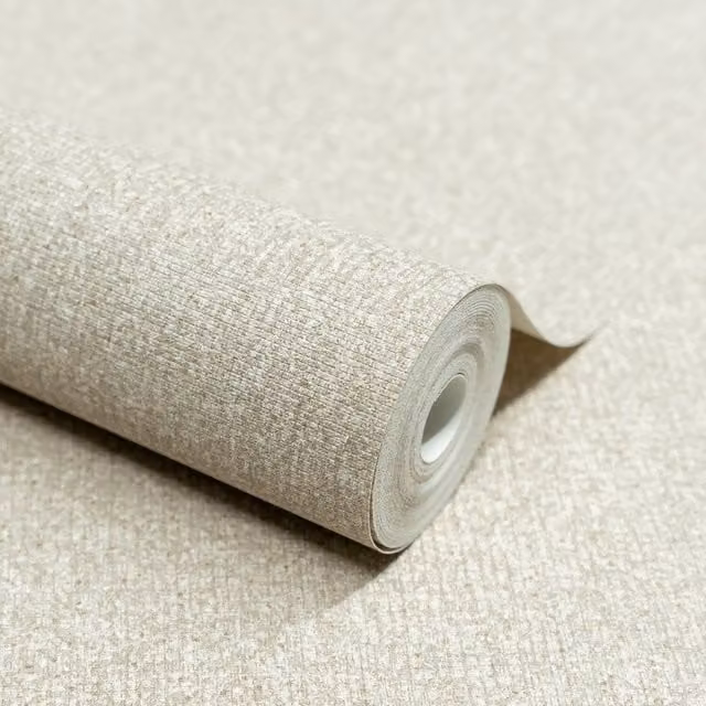 Grandeco Boutique Monroy Semi Plain Embossed Minimalist Wallpaper in White, Pink and Beige