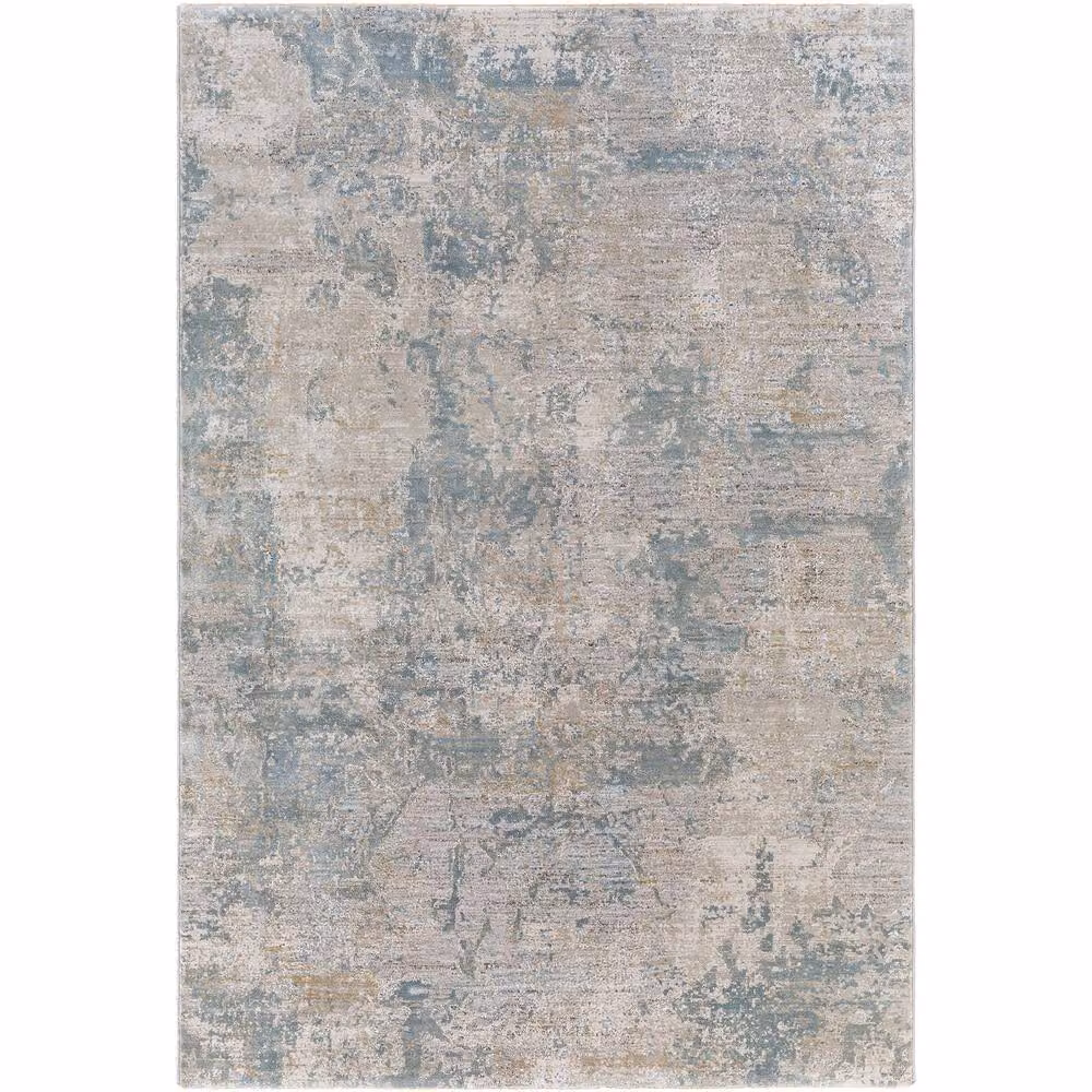 Livabliss Brunswick Abstract Modern Marble Living Room Rug with Fringes in Beige, Grey and Blue, W: 150 cm, L: 230 cm – 2