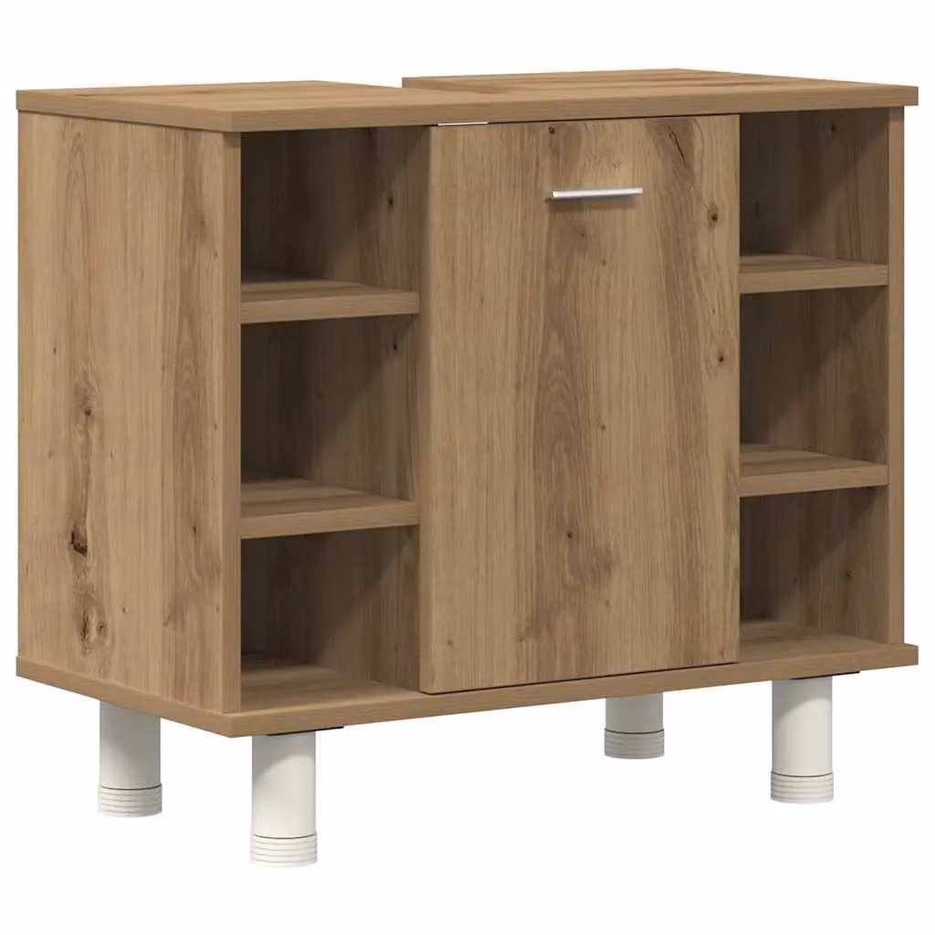 Berkfield Home 3 Piece Modern Bathroom Furniture Set in Artisan Oak Brown – 3