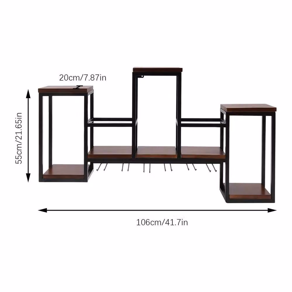 FORGEVIO Industrial Wall Mounted Wine Rack and Bottle Storage in Black – 2