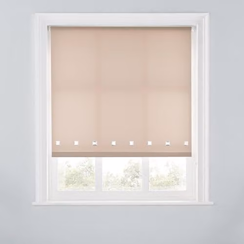 A.Unique Home Trimmable Square Eyelet Roller Blind in Mocha, W: 150 cm, H: 170 cm