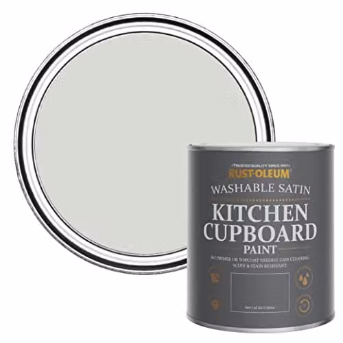 Rust-Oleum Grey Scrubbable Kitchen Cupboard Paint in Satin Finish, 750ml – 1