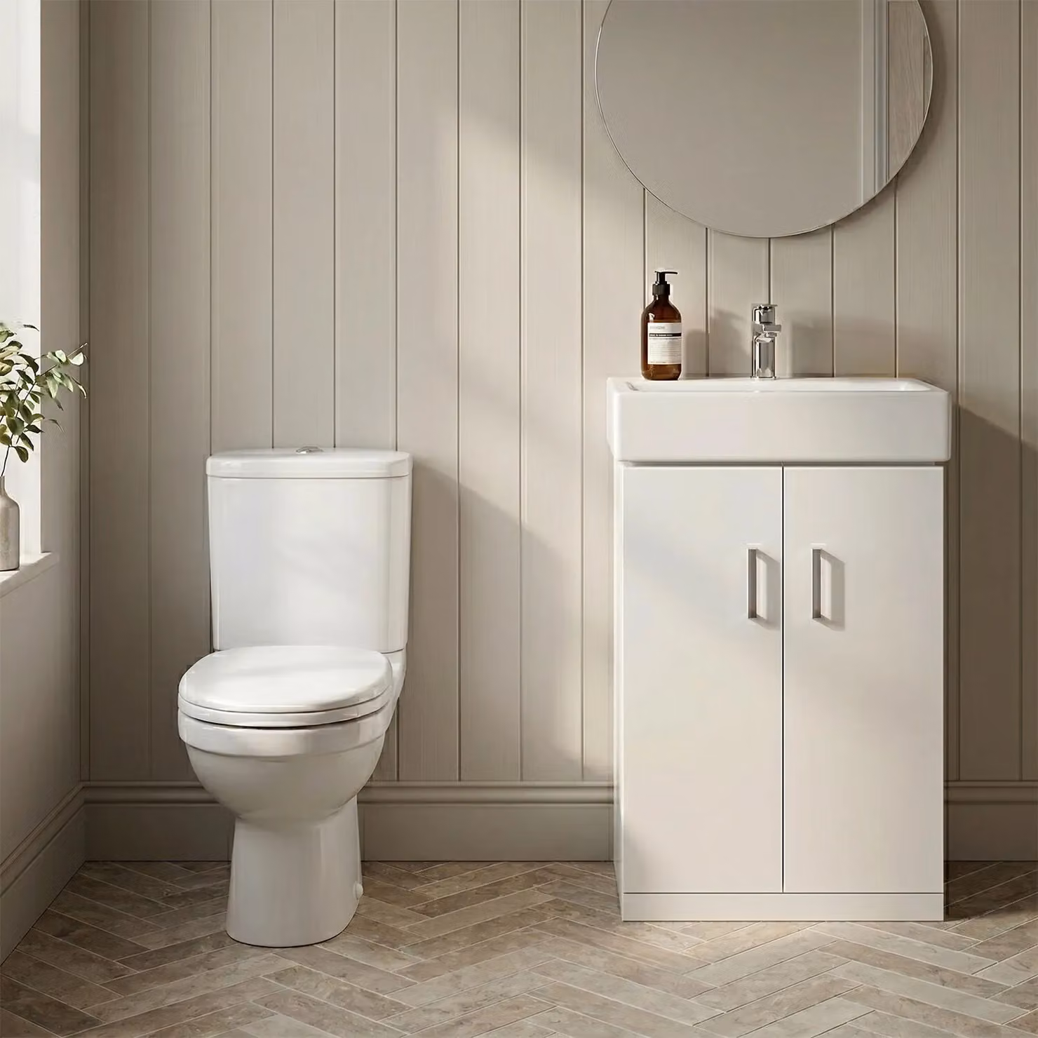 Balterley Gloss White Floor Standing Cloakroom Vanity Basin and Toilet Set – 4