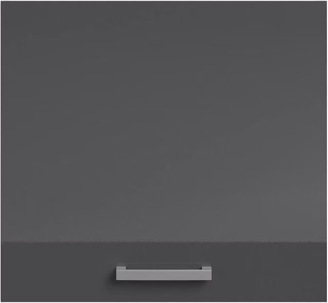 Vente-unique Glossy Grey Kitchen Unit Set Including 1 Base Cabinet and 1 Wall Cabinet with 2 Hinged Doors