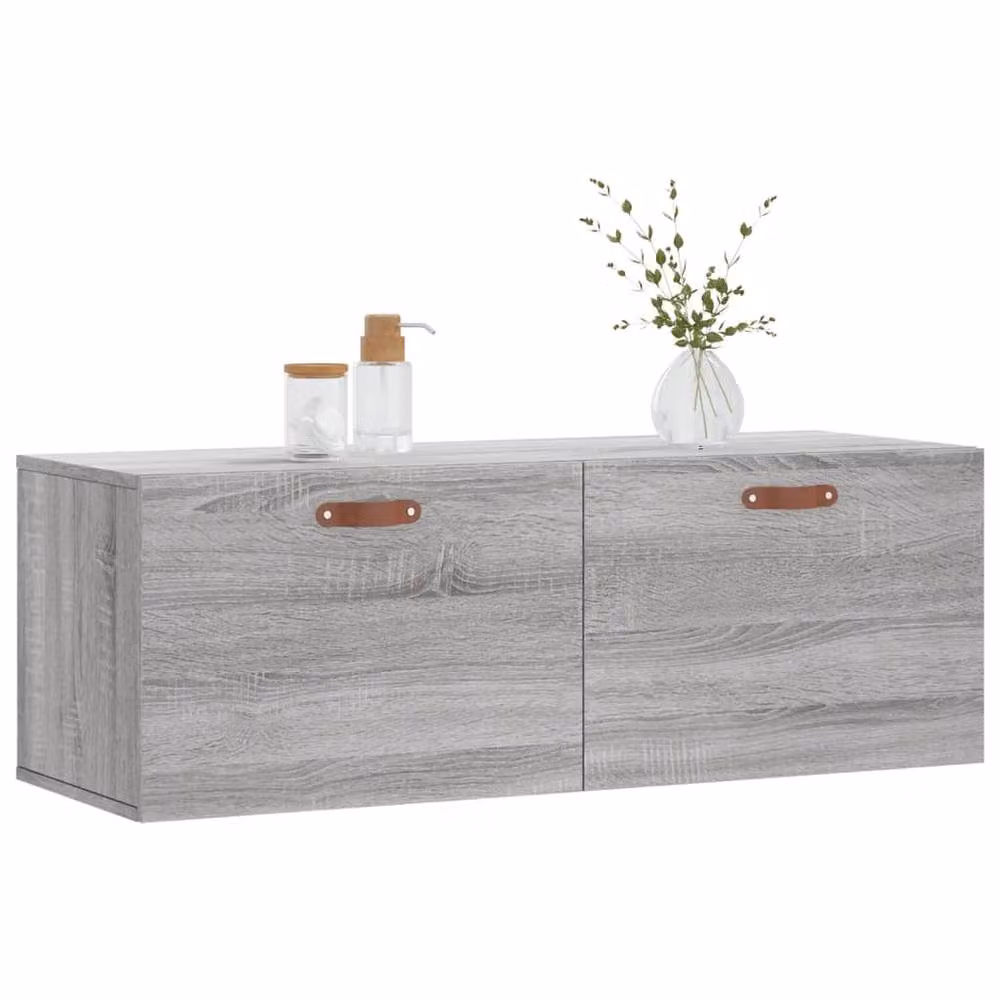 Berkfield Home Wall Mounted Cabinet in Grey Sonoma, W/D/H: 100 x 36.5 x 35 cm – 2