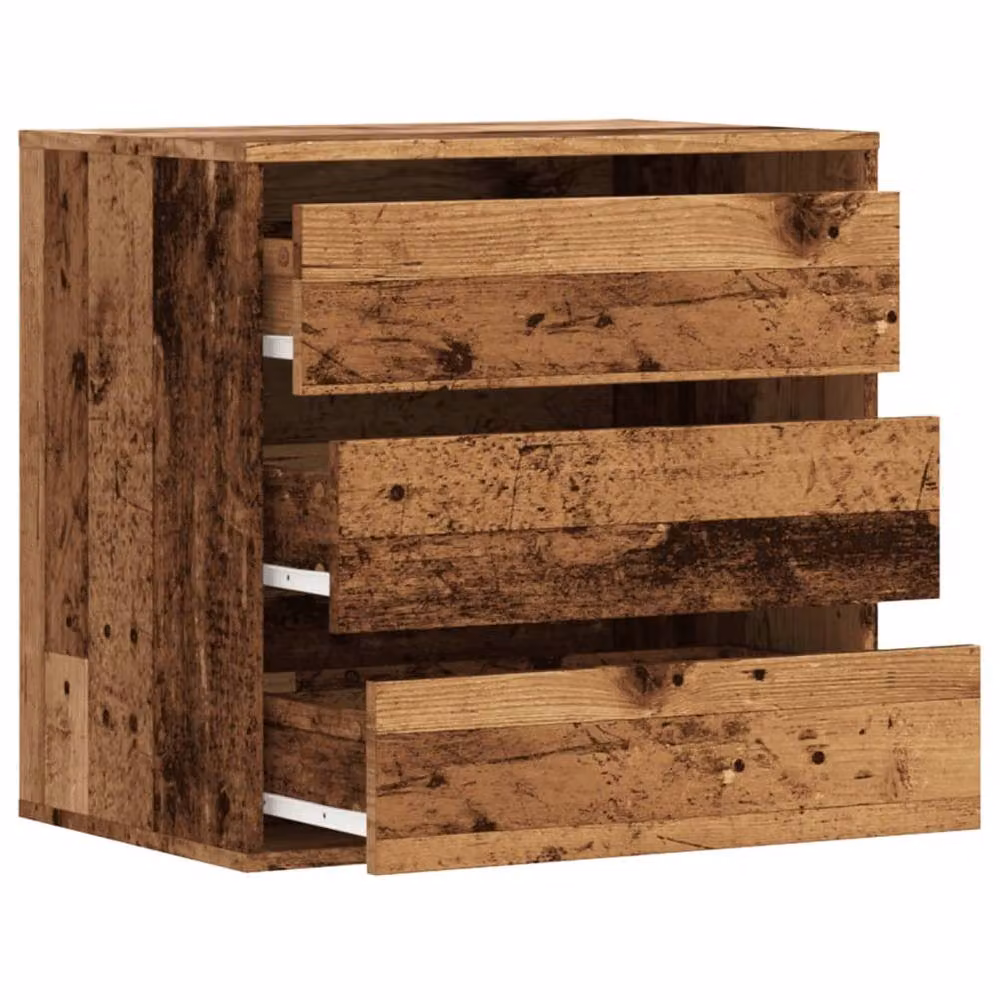 Berkfield Home Corner Chest of Drawers in Old Wood Brown, W/D/H: 60 x 41 x 58 cm – 4