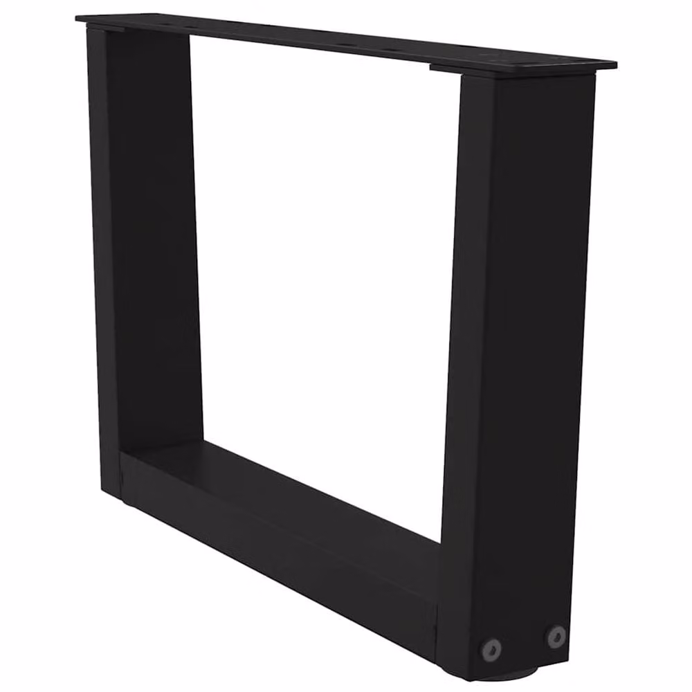 Berkfield Home V-Shape Dining Table Legs, 2 Pieces, Black Steel, Height: 60 cm, Width: 30-31.3 cm – 2