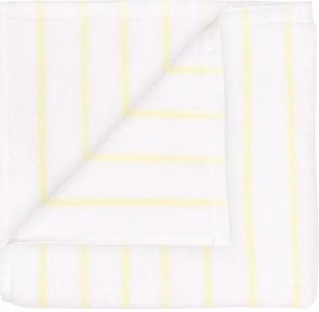 Blomus ARTO Striped Cotton Terry Towel in White and Yellow, W: 50 cm x H: 100 cm