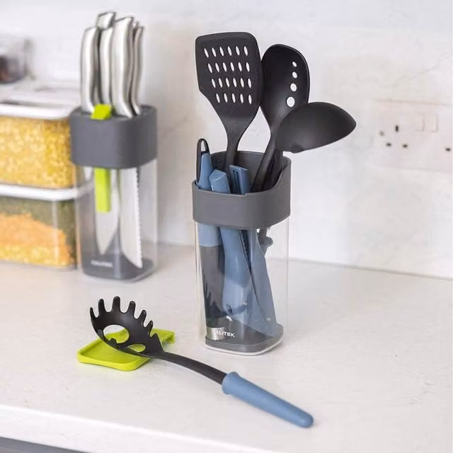 CALITEK Freestanding Kitchen Utensil Holder and Storage Pot Organiser, Green