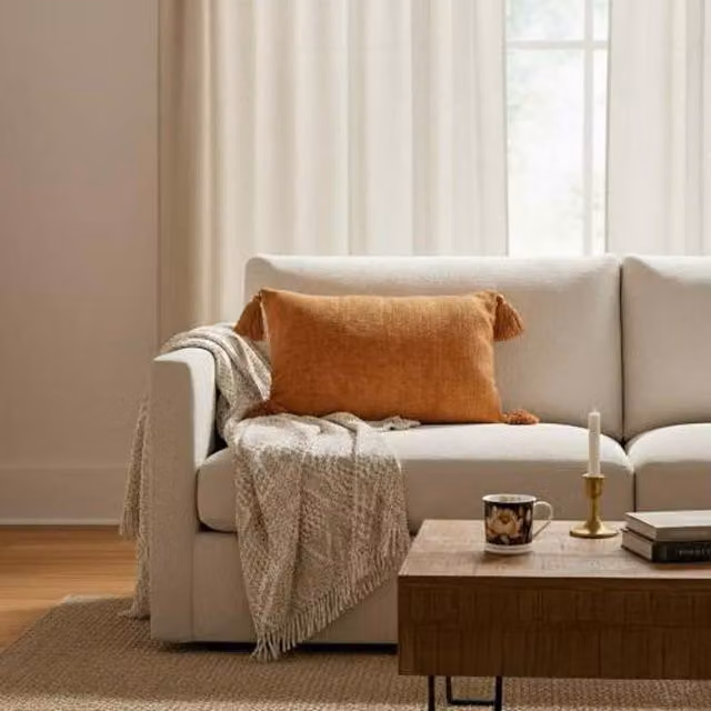 Madison & Mayfair Rectangular Terracotta Tassel Cushion, W: 60 cm, H: 40 cm, D: 40 cm – 2