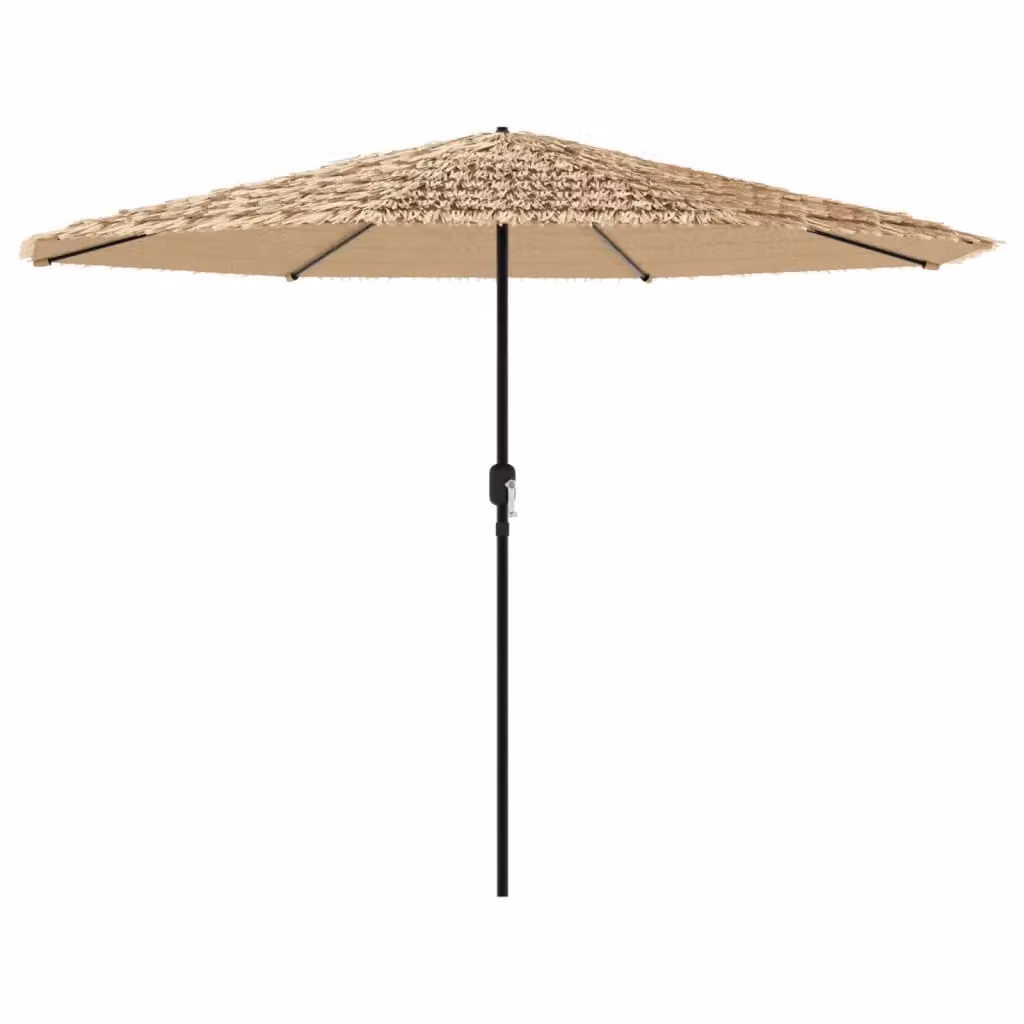 Berkfield Home Garden Parasol with Steel Pole, Brown, W/D/H: 388 x 388 x 248 cm – 2