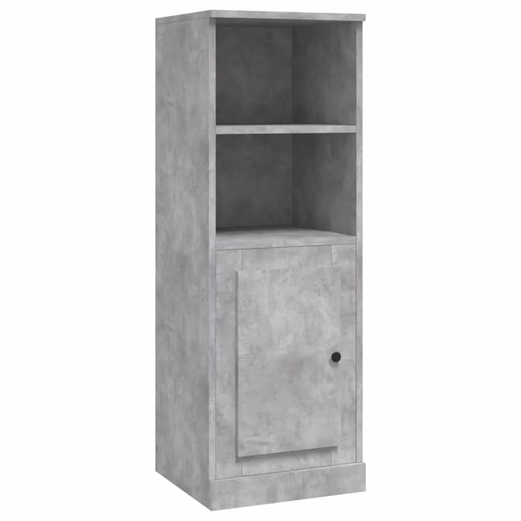 Berkfield Home Minimalist Highboard in Grey MDF with Hinged Doors and Open Shelves, W: 36 cm, D: 35.5 cm, H: 103.5 cm – 2