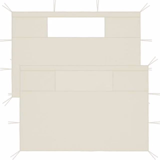 Berkfield Home Gazebo Sidewalls with Windows, 2 Piece Set, Beige