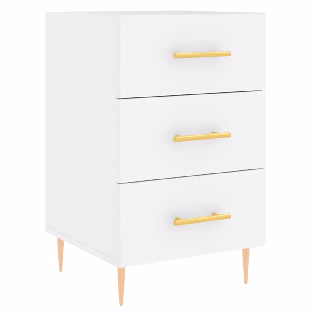 Berkfield Home White Modern Bedside Cabinet W/D/H: 40 x 40 x 66 cm – 2