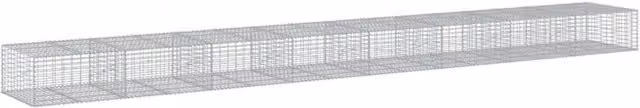 Berkfield Home Silver Galvanised Steel Gabion Basket with Cover, W: 800 cm, D: 100 cm, H: 50 cm – 1