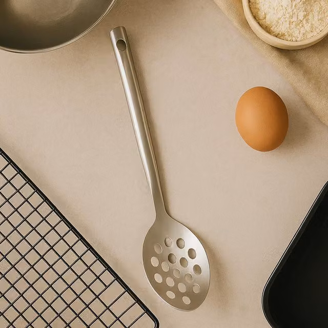 Orsina Stainless Steel Slotted Spoon in Silver with Shiny Finish