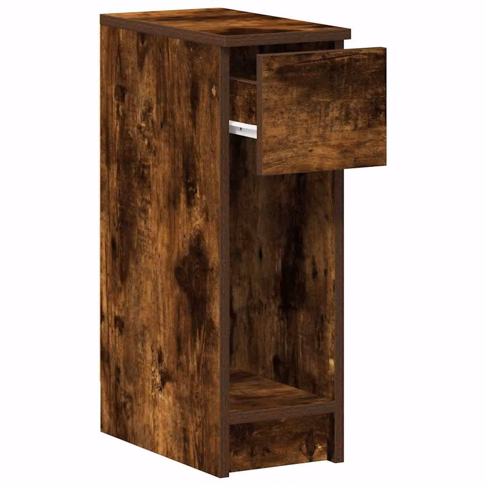 Berkfield Home Smoked Oak Bedside Cabinet with Drawer in Brown W/D/H: 20 x 36 x 60 cm – 4