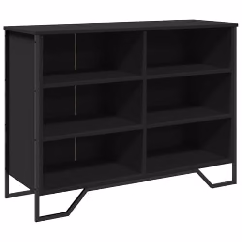 vidaXL Modern Black Sideboard in Matt Engineered Wood W/D/H: 101 x 35.5 x 74.5 cm