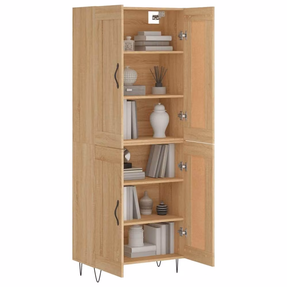 Berkfield Home Sonoma Oak Highboard in Brown, W/D/H: 69.5 x 34 x 180 cm – 2