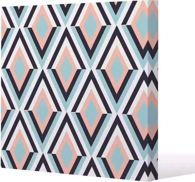 Benjamin Tate Design Geometric Abstract Canvas Print in Sand and Multicolour, W/H: 20 x 20 cm