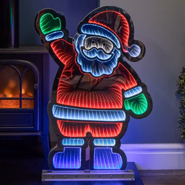 Samuel Alexander Multicolour LED Infinity Waving Santa Christmas Light Decoration, Height: 74 cm – 1