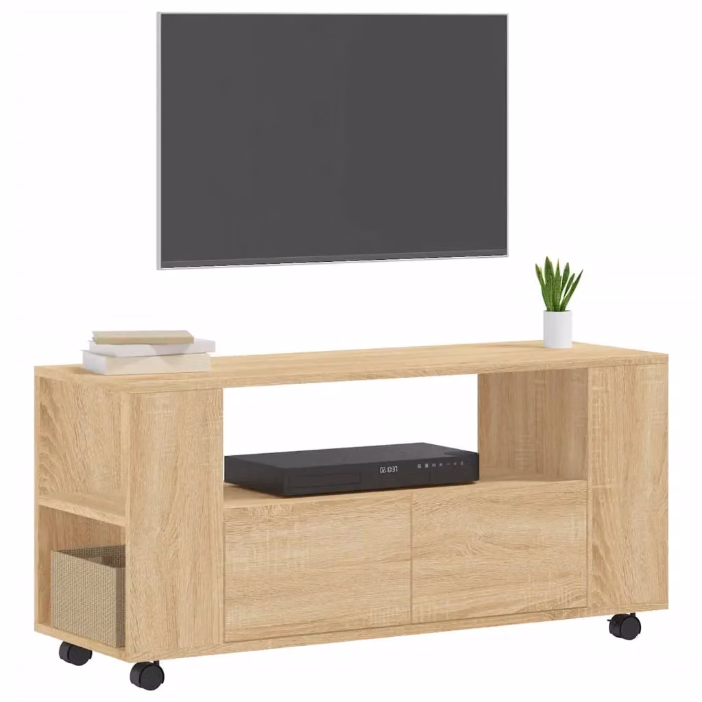 Berkfield Home Modern TV Cabinet in Brown Sonoma Oak, W: 102 cm, D: 34.5 cm, H: 43 cm – 3
