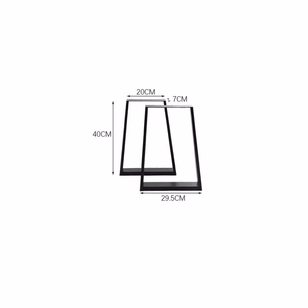 KORVIXA Black Industrial Trapezoid Metal Bench Legs – 2