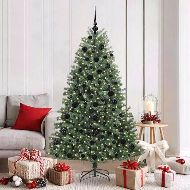Berkfield Home Green Artificial Hinged Christmas Tree, Height: 180 cm