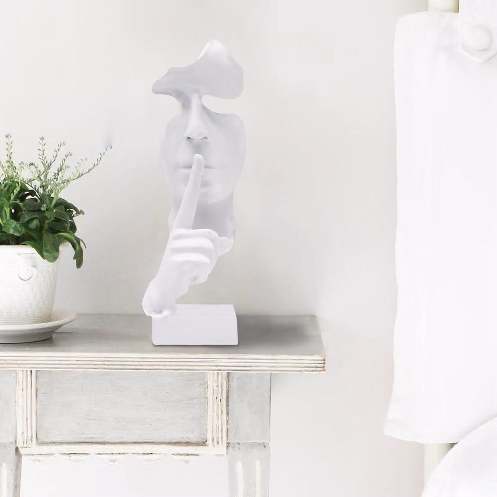 Huhote White Abstract Thinker Statue Resin Sculpture for Home Decor – 2