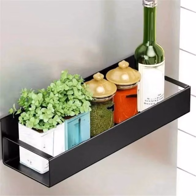 Nordara 4 Pack Black Metal Magnetic Storage Racks for Kitchen and Refrigerator – 1