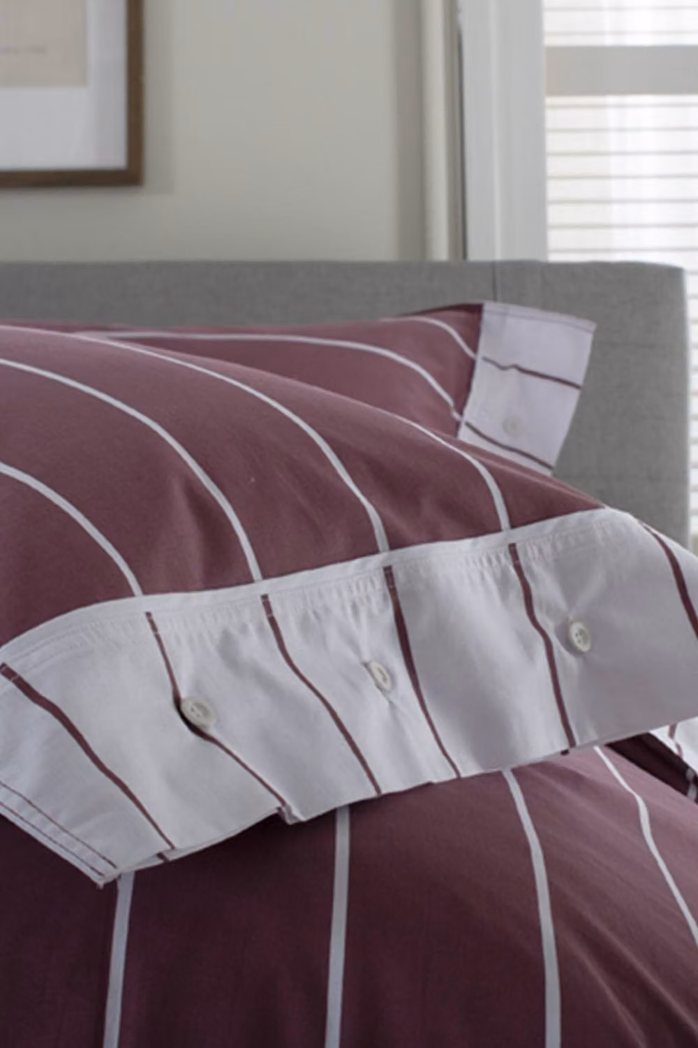The Lyndon Company Striped Cotton Duvet Cover Set in Red, 180 x 200 cm – 3