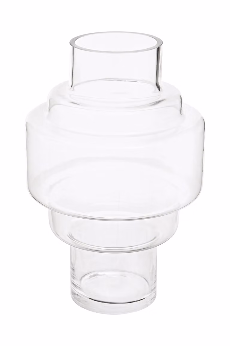 Orsina Cayden Small Round Glass Vase in Transparent