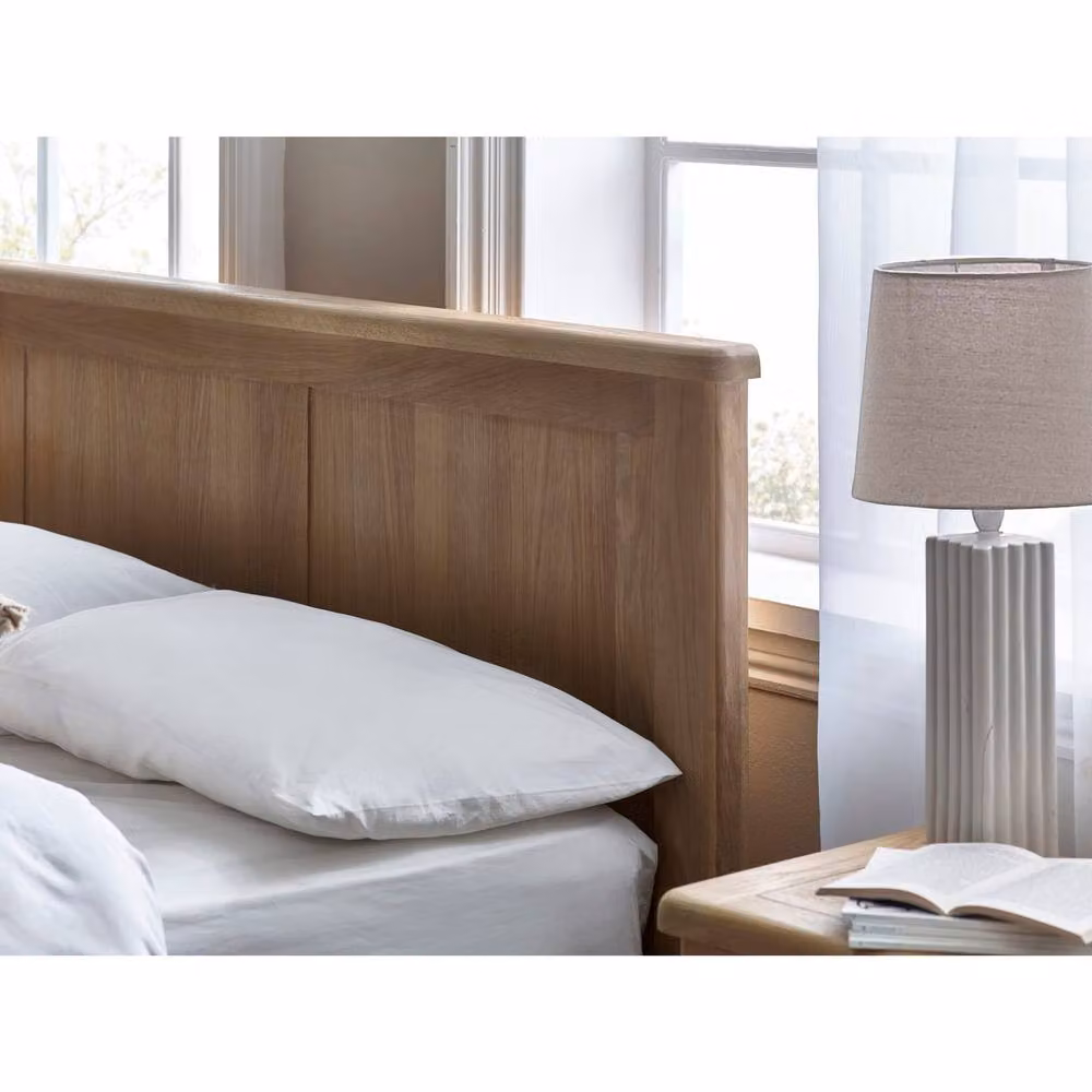 Cheshire Ivory Limed Oak Double Bed in Brown, W/D/H: 135 x 190 cm – 3
